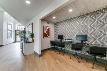 Business center with printer